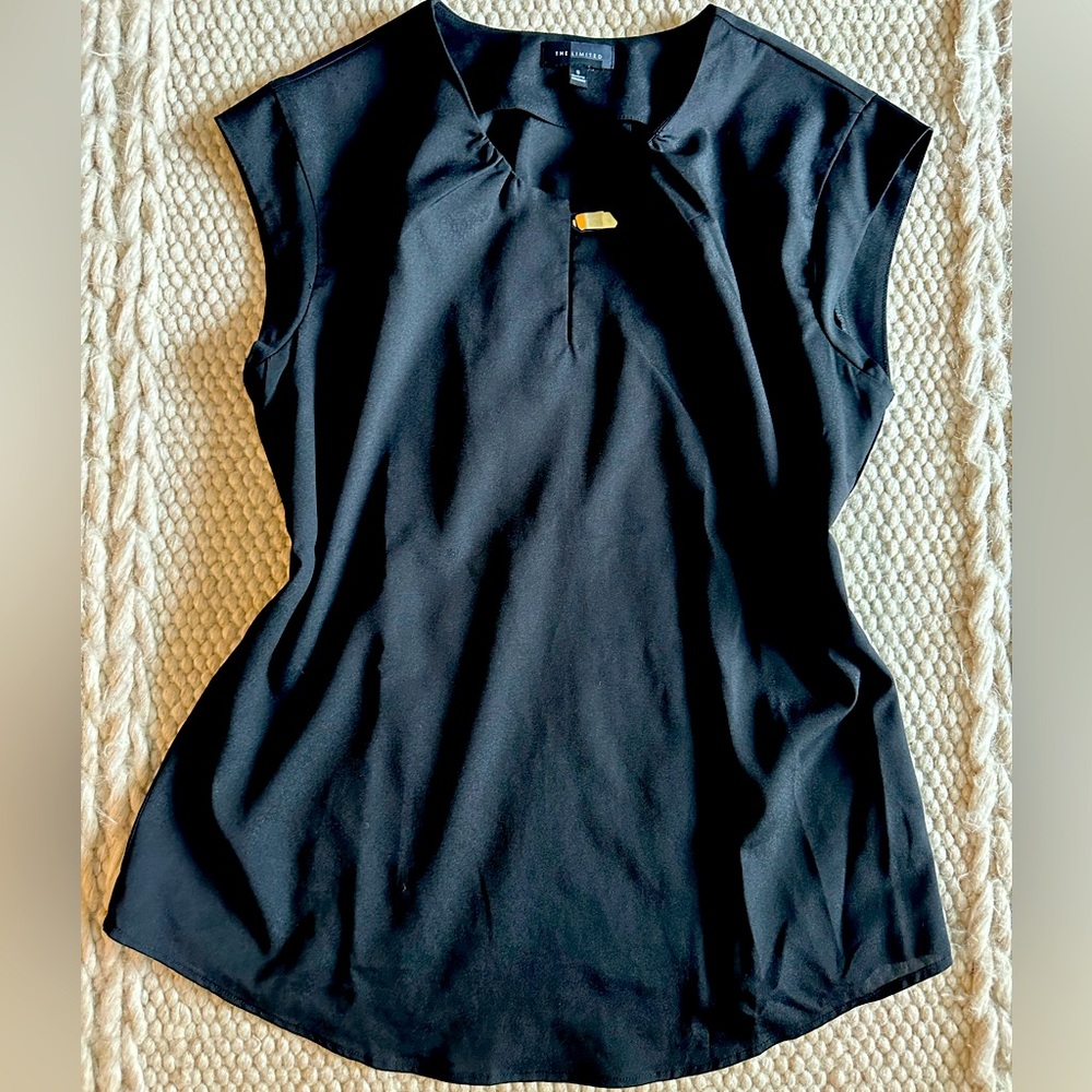 Black sleeveless blouse, size small